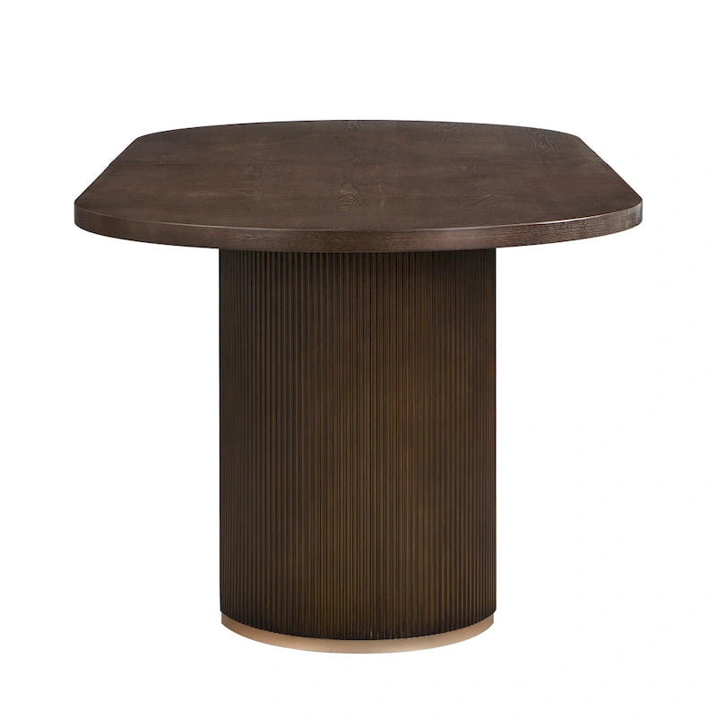 Table à manger ovale en bois de style moderne