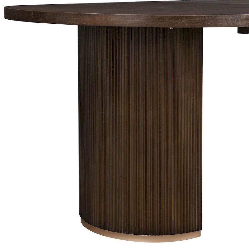 Table à manger ovale en bois de style moderne