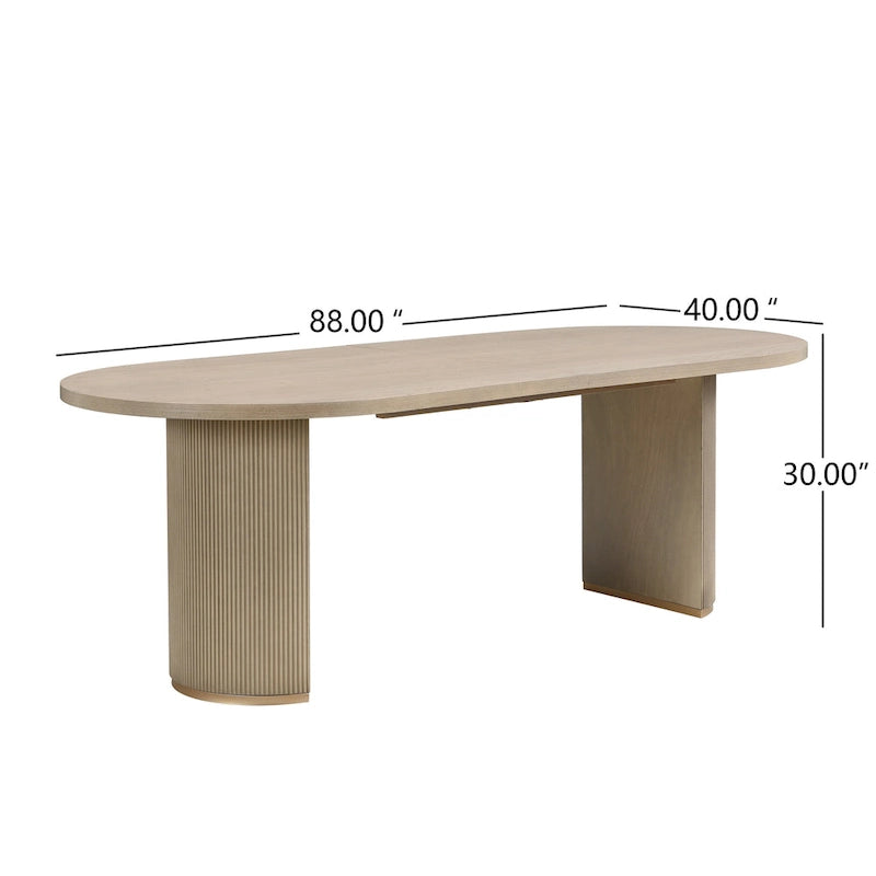 Table à manger ovale en bois de style moderne