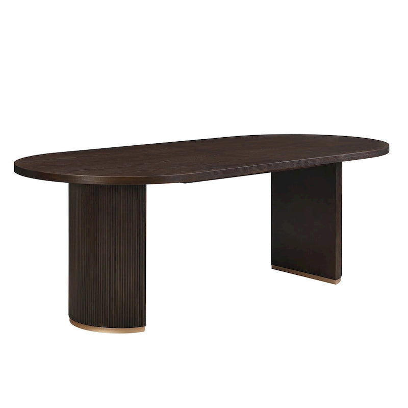 Table à manger ovale en bois de style moderne