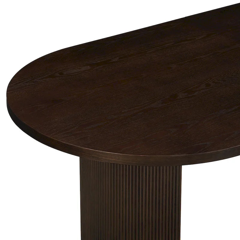 Table à manger ovale en bois de style moderne