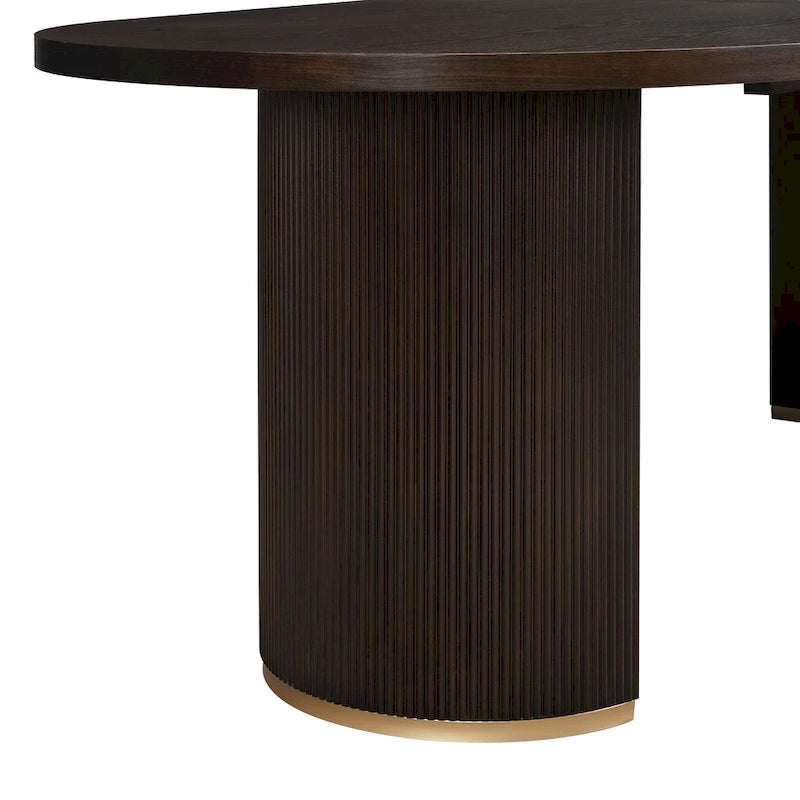 Table à manger ovale en bois de style moderne