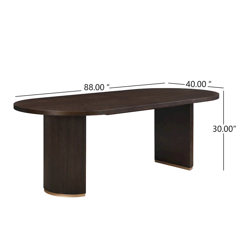 Table à manger ovale en bois de style moderne