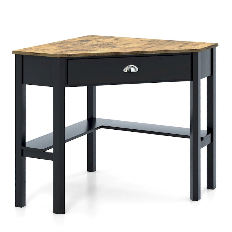 Bureau d'angle informatique Table d'écriture pour ordinateur portable avec tiroir