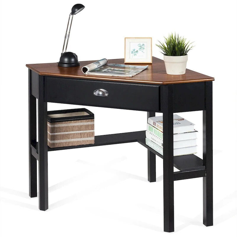 Bureau d'angle informatique Table d'écriture pour ordinateur portable avec tiroir