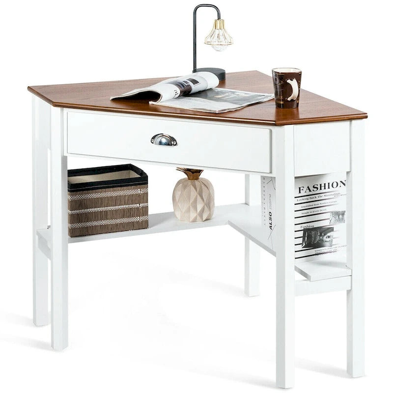 Bureau d'angle informatique Table d'écriture pour ordinateur portable avec tiroir