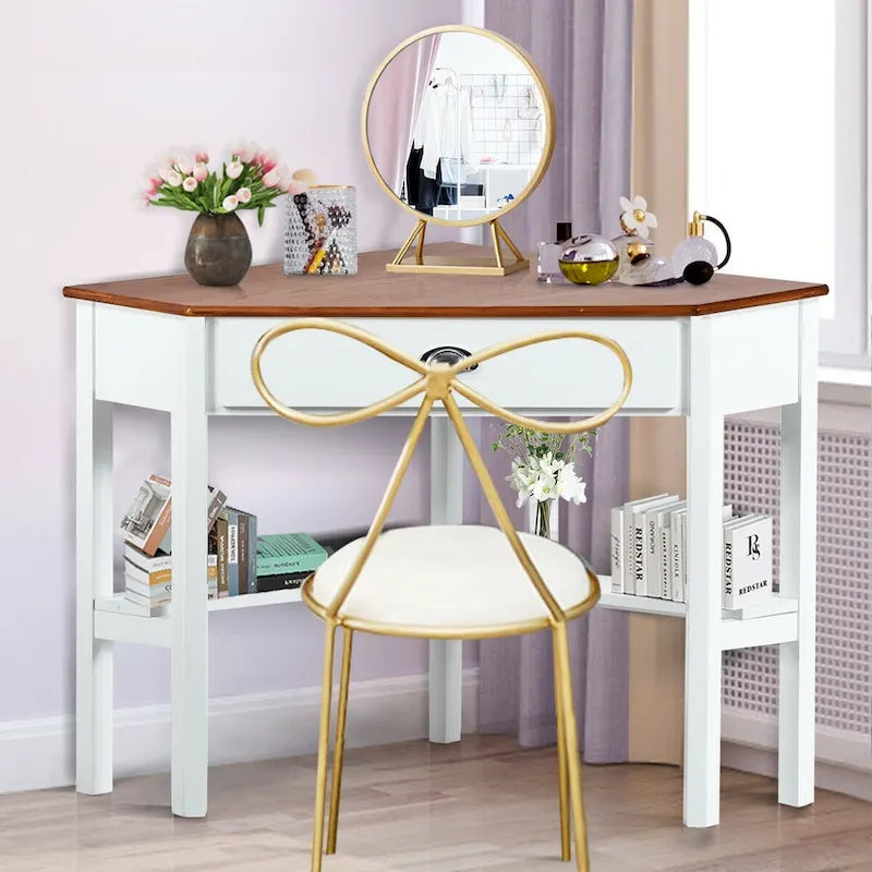 Bureau d'angle informatique Table d'écriture pour ordinateur portable avec tiroir