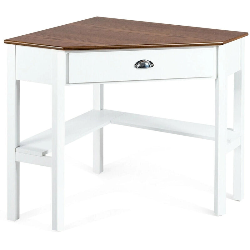 Bureau d'angle informatique Table d'écriture pour ordinateur portable avec tiroir