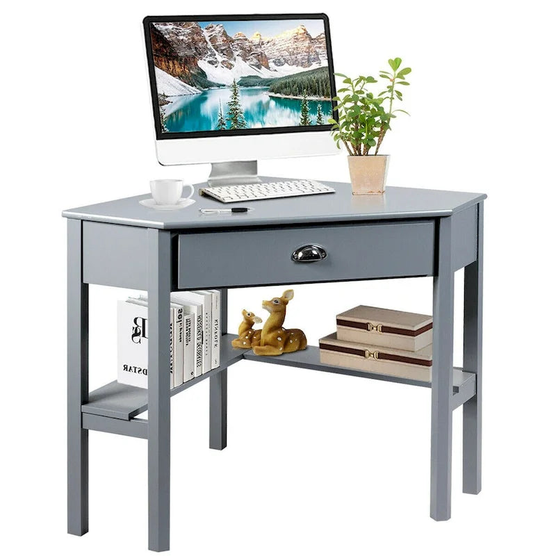 Bureau d'angle informatique Table d'écriture pour ordinateur portable avec tiroir