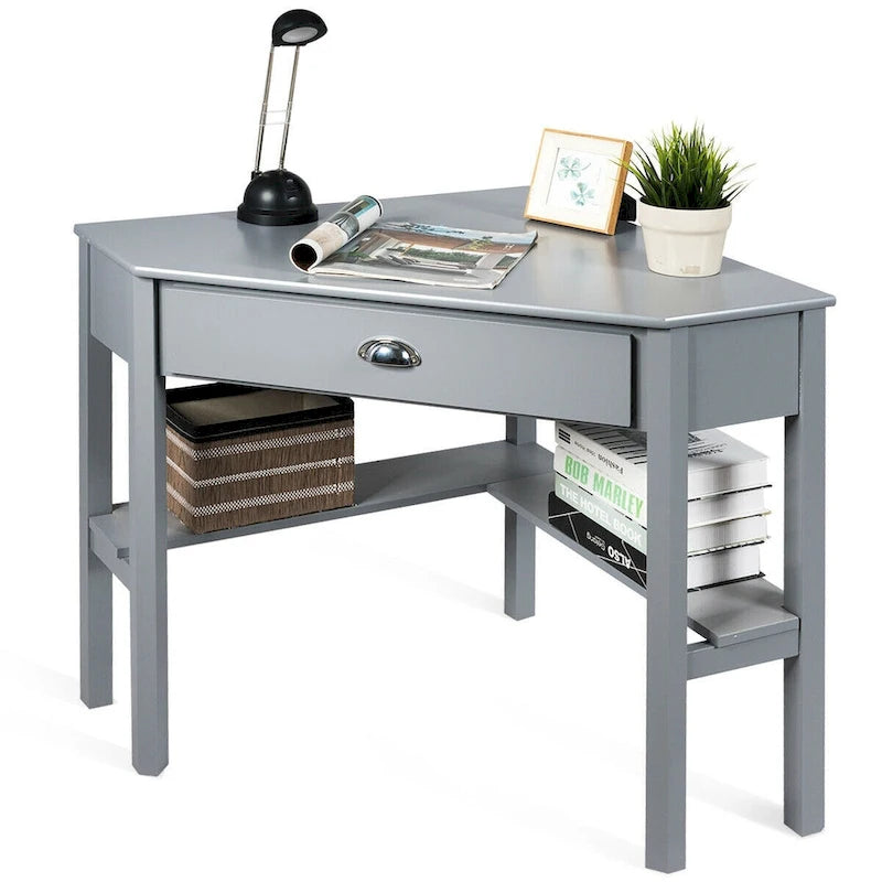 Bureau d'angle informatique Table d'écriture pour ordinateur portable avec tiroir