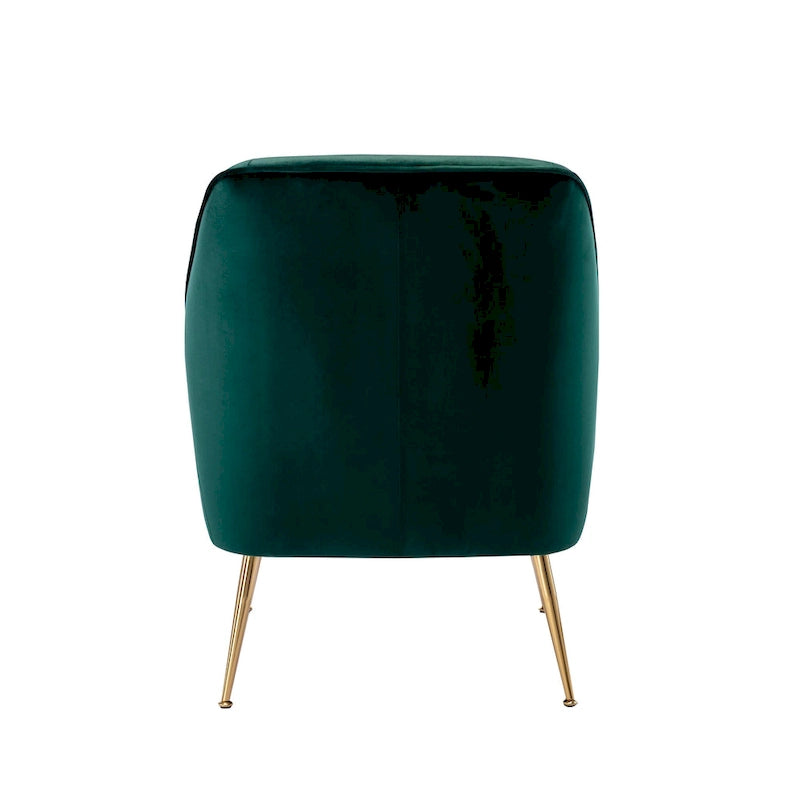 Fauteuil d'appoint en velours avec pieds chromés dorés