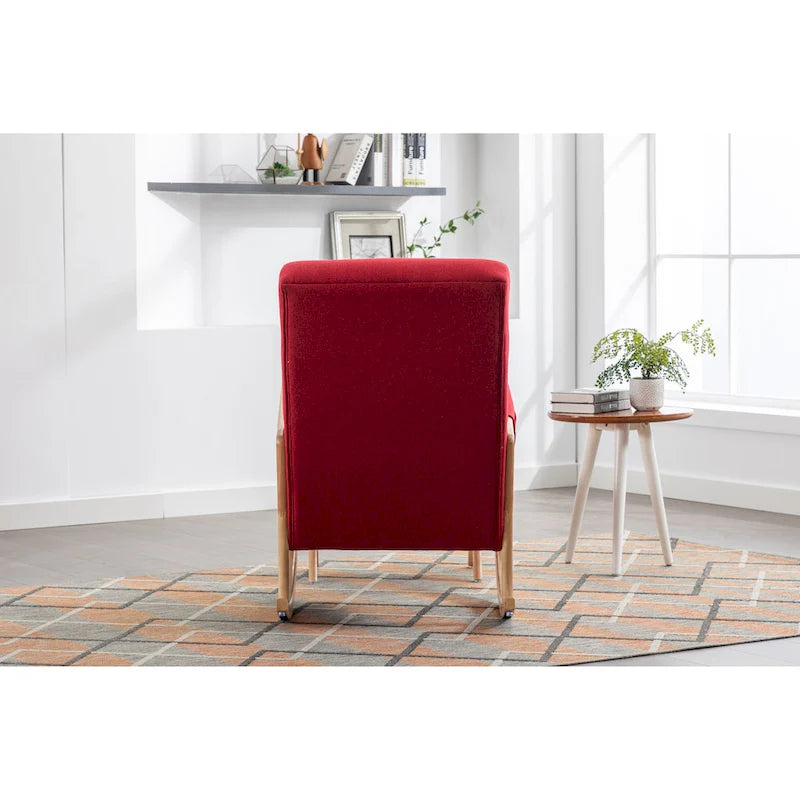 Fauteuil à bascule avec pouf pour salon