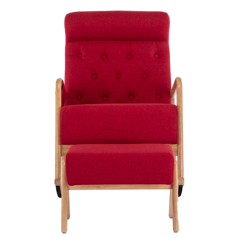 Fauteuil à bascule avec pouf pour salon