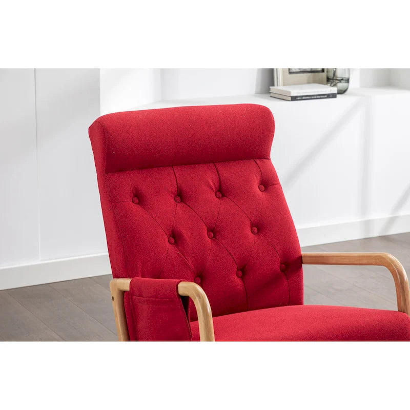 Fauteuil à bascule avec pouf pour salon
