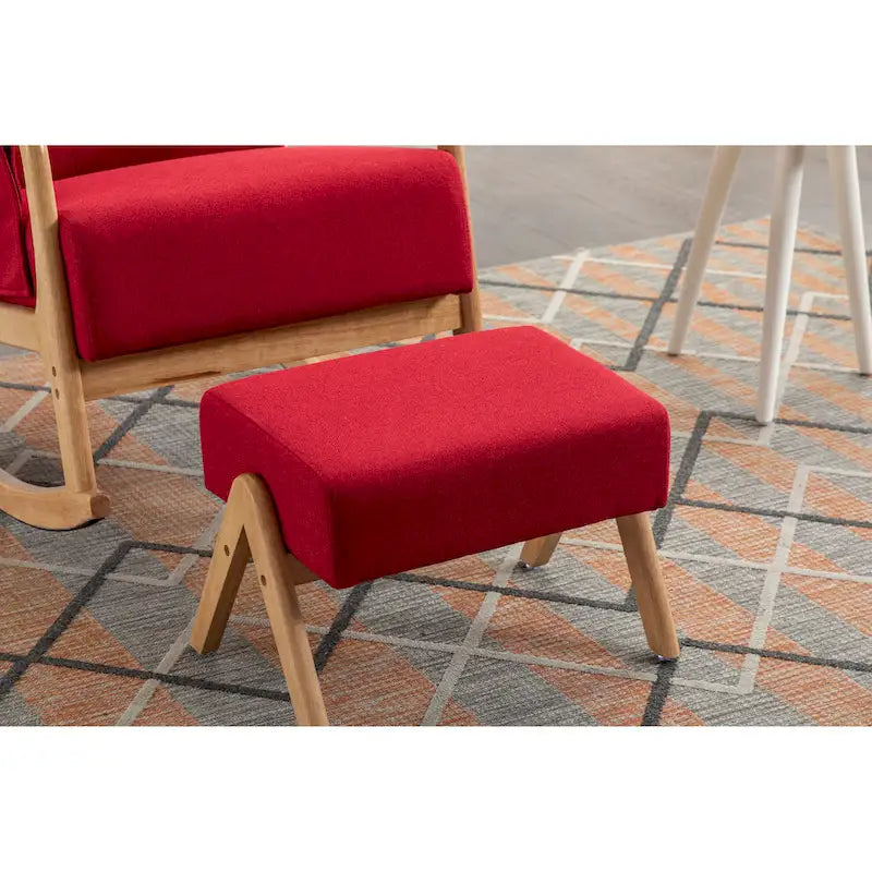 Fauteuil à bascule avec pouf pour salon