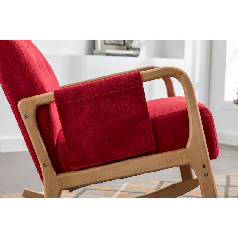Fauteuil à bascule avec pouf pour salon