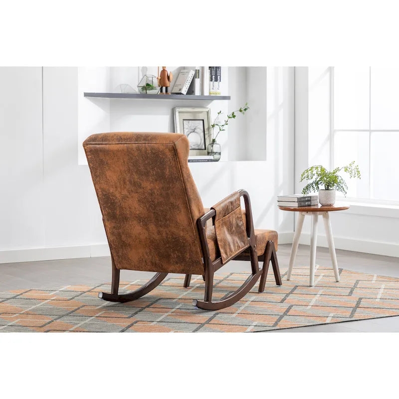 Fauteuil à bascule avec pouf pour salon