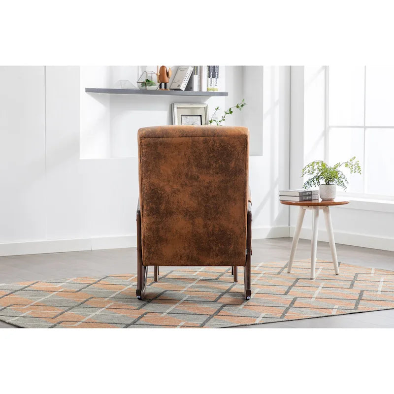 Fauteuil à bascule avec pouf pour salon
