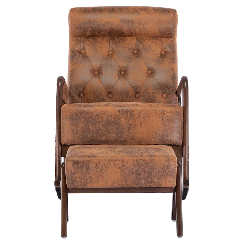 Fauteuil à bascule avec pouf pour salon