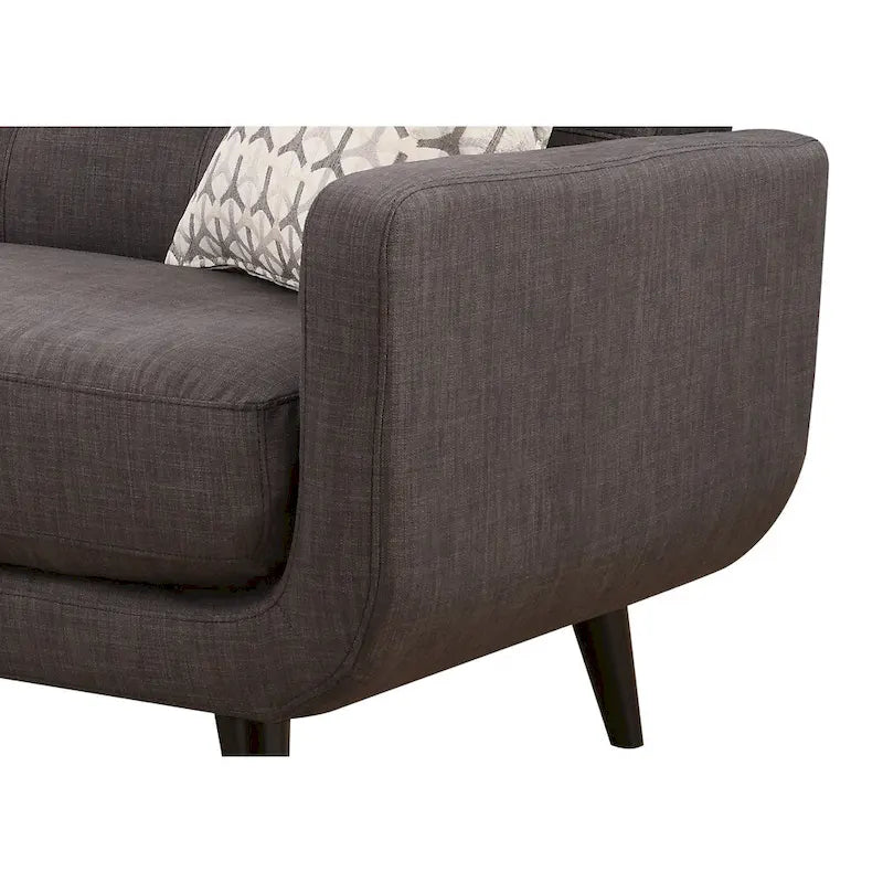 Canapé gris anthracite moderne du milieu du siècle