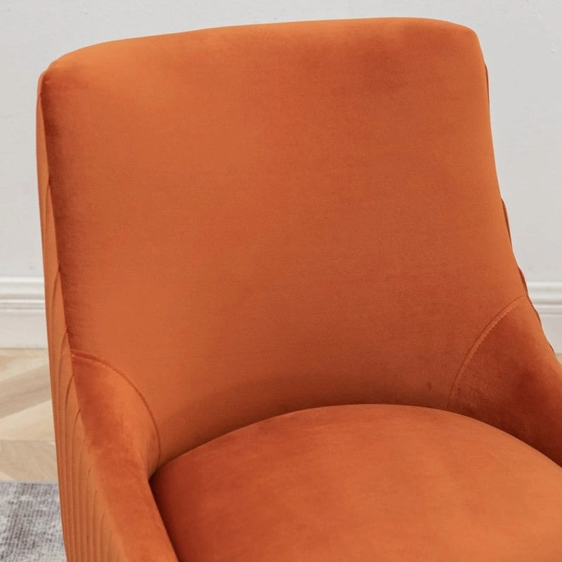 Lot de 2 chaises de salle à manger d'appoint en velours du milieu du siècle avec poignée arrière
