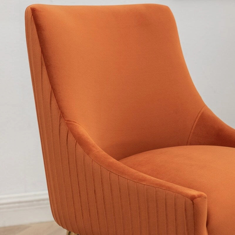 Lot de 2 chaises de salle à manger d'appoint en velours du milieu du siècle avec poignée arrière