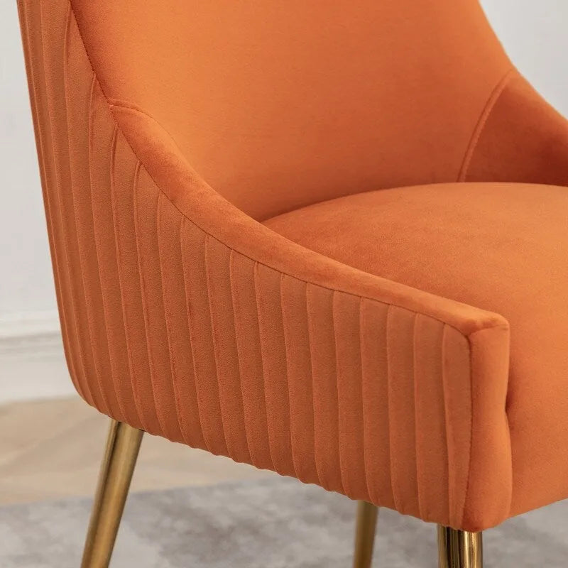 Lot de 2 chaises de salle à manger d'appoint en velours du milieu du siècle avec poignée arrière