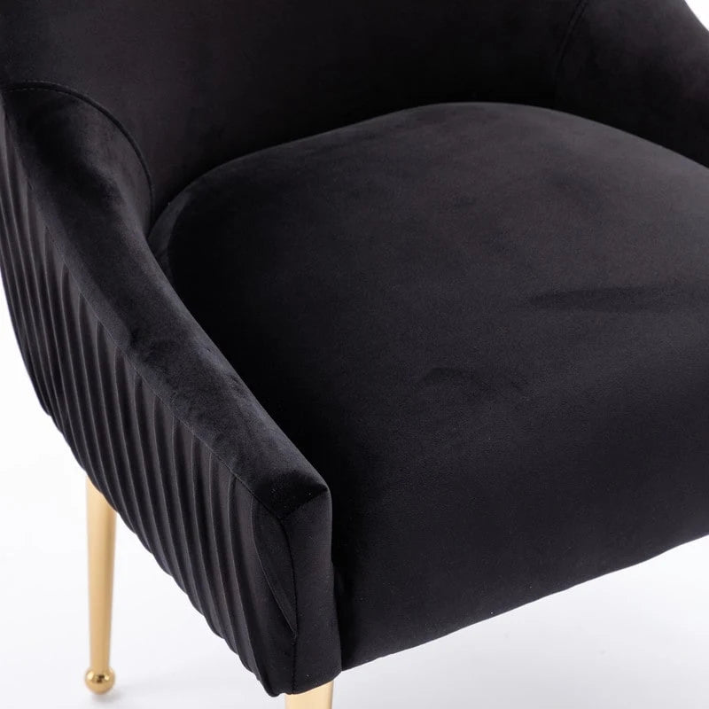 Lot de 2 chaises de salle à manger d'appoint en velours du milieu du siècle avec poignée arrière