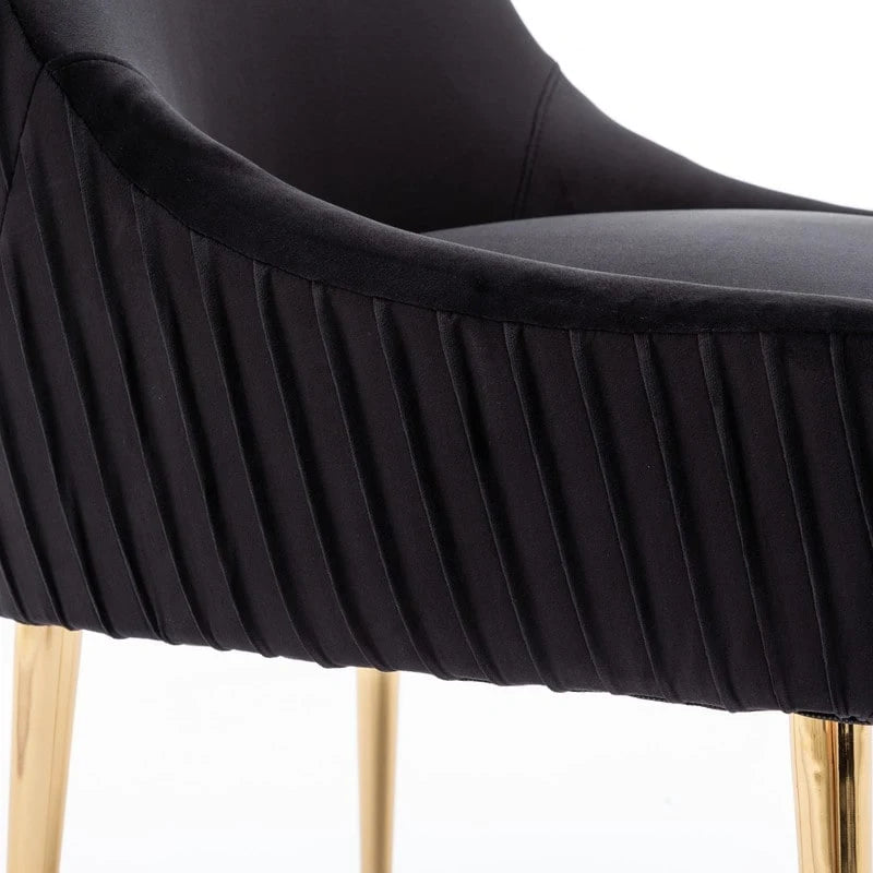 Lot de 2 chaises de salle à manger d'appoint en velours du milieu du siècle avec poignée arrière