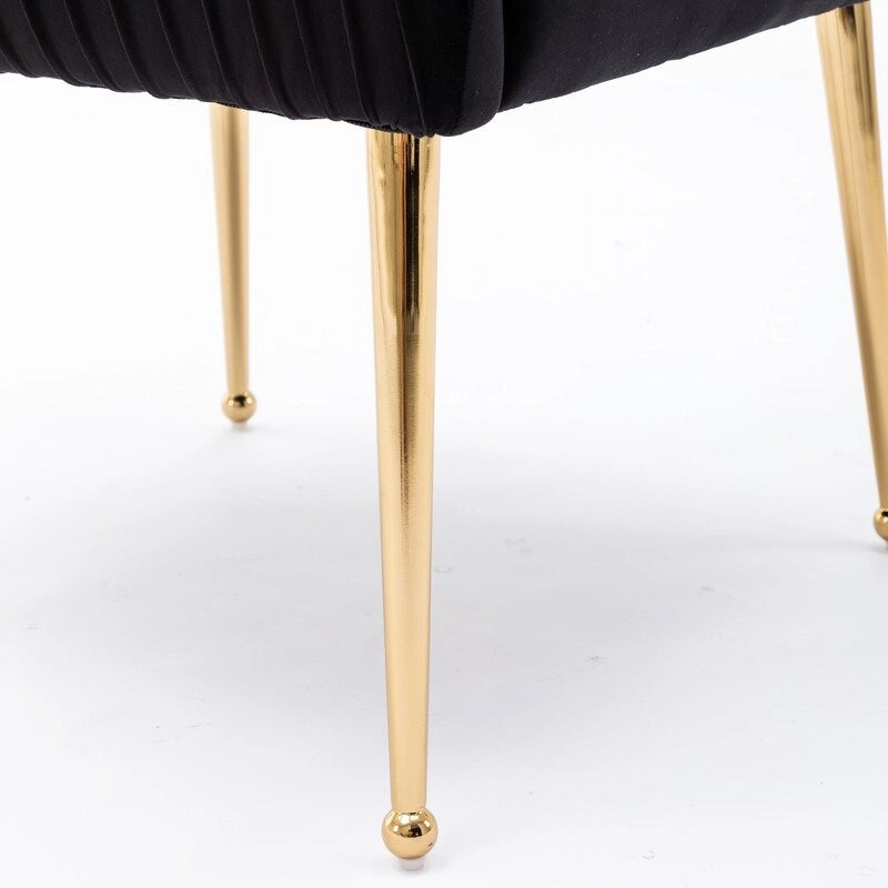 Lot de 2 chaises de salle à manger d'appoint en velours du milieu du siècle avec poignée arrière