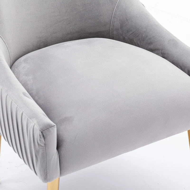 Lot de 2 chaises de salle à manger d'appoint en velours du milieu du siècle avec poignée arrière