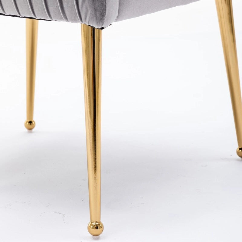 Lot de 2 chaises de salle à manger d'appoint en velours du milieu du siècle avec poignée arrière