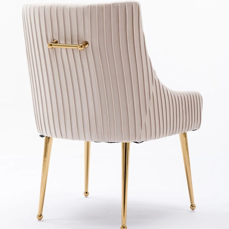 Lot de 2 chaises de salle à manger d'appoint en velours du milieu du siècle avec poignée arrière