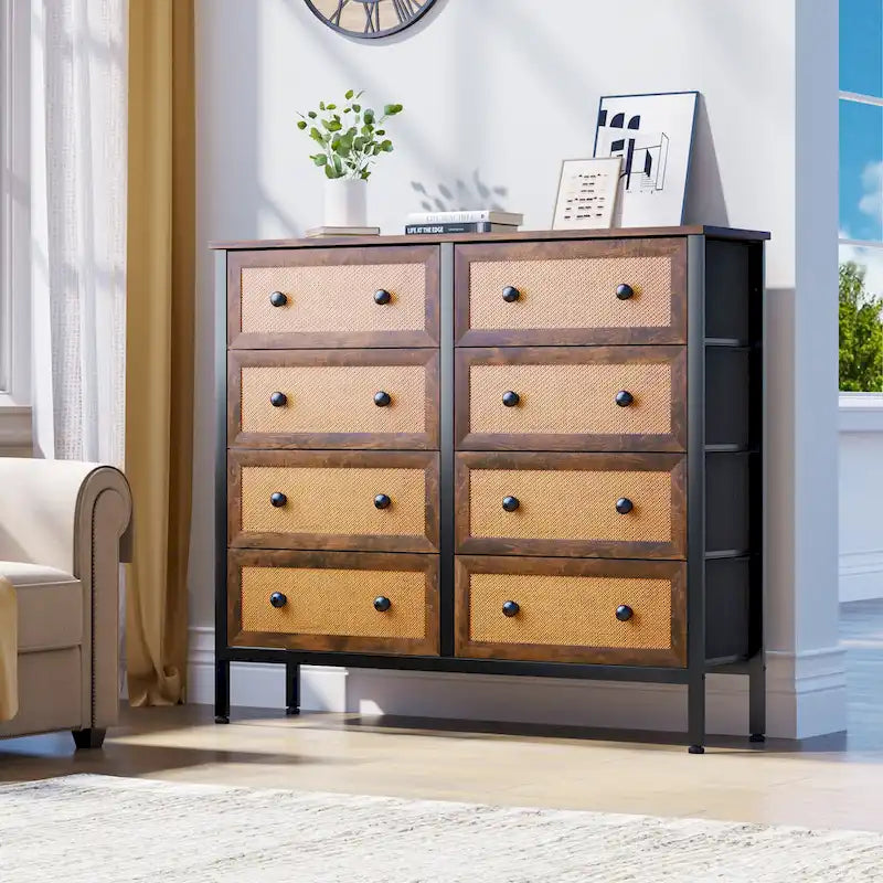 Commode en rotin Unité de rangement de placard pour chambre à coucher