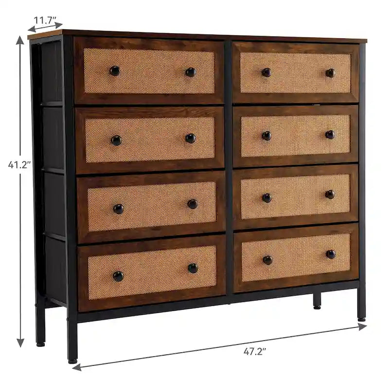 Commode en rotin Unité de rangement de placard pour chambre à coucher