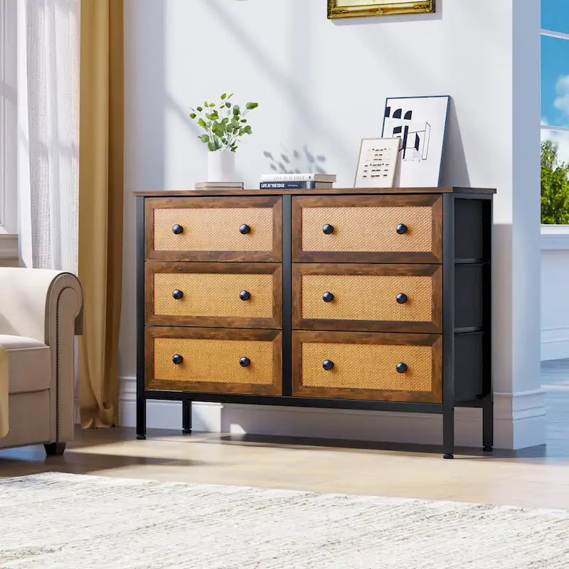 Commode en rotin Unité de rangement de placard pour chambre à coucher