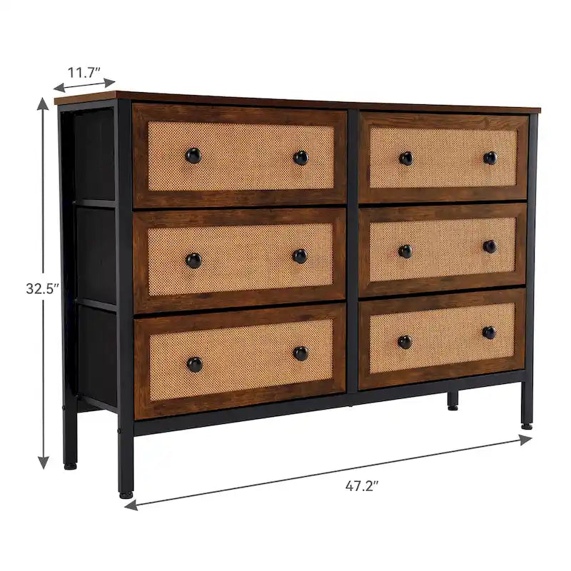 Commode en rotin Unité de rangement de placard pour chambre à coucher