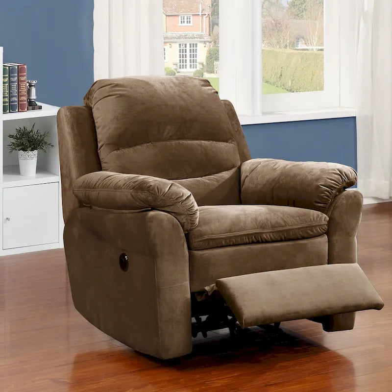 Fauteuil inclinable massant électrique transitoire en tissu marron