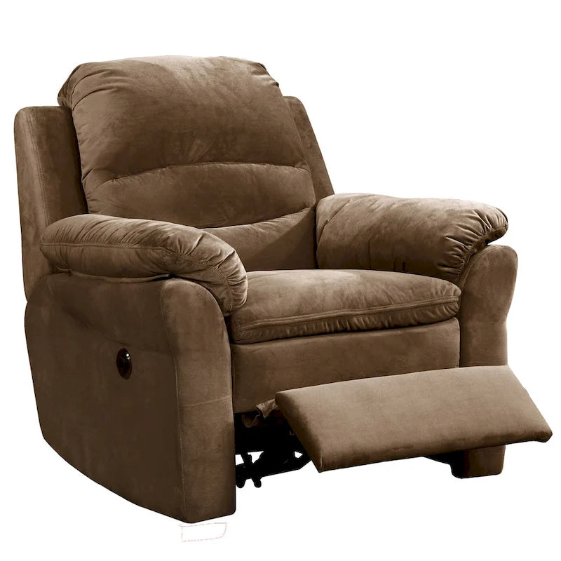 Fauteuil inclinable massant électrique transitoire en tissu marron