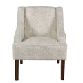 Fauteuil d'appoint vintage à pochoir, crème/gris