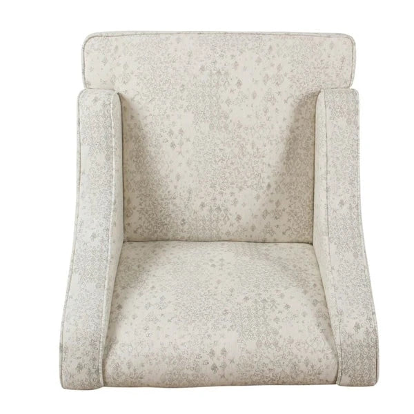 Fauteuil d'appoint vintage à pochoir, crème/gris