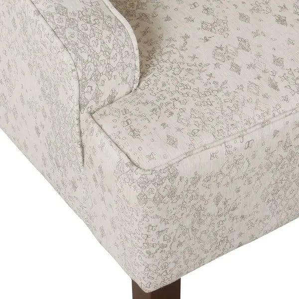 Fauteuil d'appoint vintage à pochoir, crème/gris