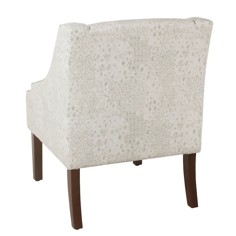 Fauteuil d'appoint vintage à pochoir, crème/gris