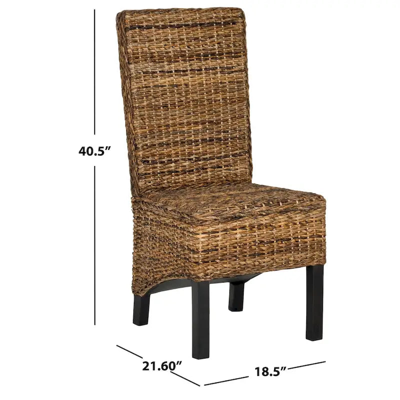 Chaise de salle à manger en osier naturel (lot de 2) - 19 L x 22 P x 41 H