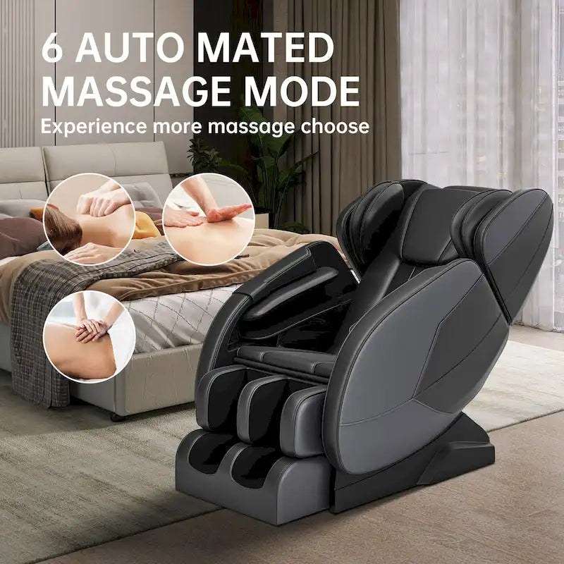 Fauteuil de massage corporel chauffant avec mode zéro gravité et lecteur de musique Bluetooth
