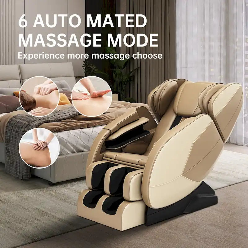 Fauteuil de massage corporel chauffant avec mode zéro gravité et lecteur de musique Bluetooth