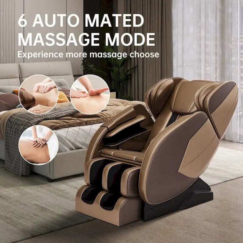 Fauteuil de massage corporel chauffant avec mode zéro gravité et lecteur de musique Bluetooth