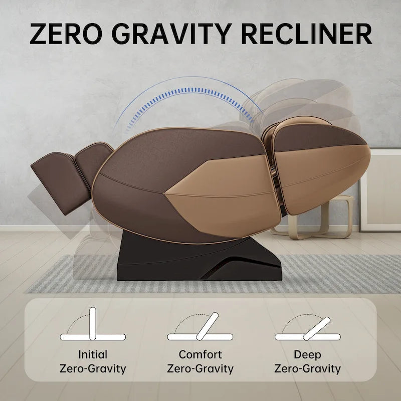 Fauteuil de massage corporel chauffant avec mode zéro gravité et lecteur de musique Bluetooth