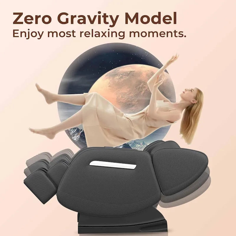 Fauteuil de massage corporel chauffant avec mode zéro gravité et lecteur de musique Bluetooth