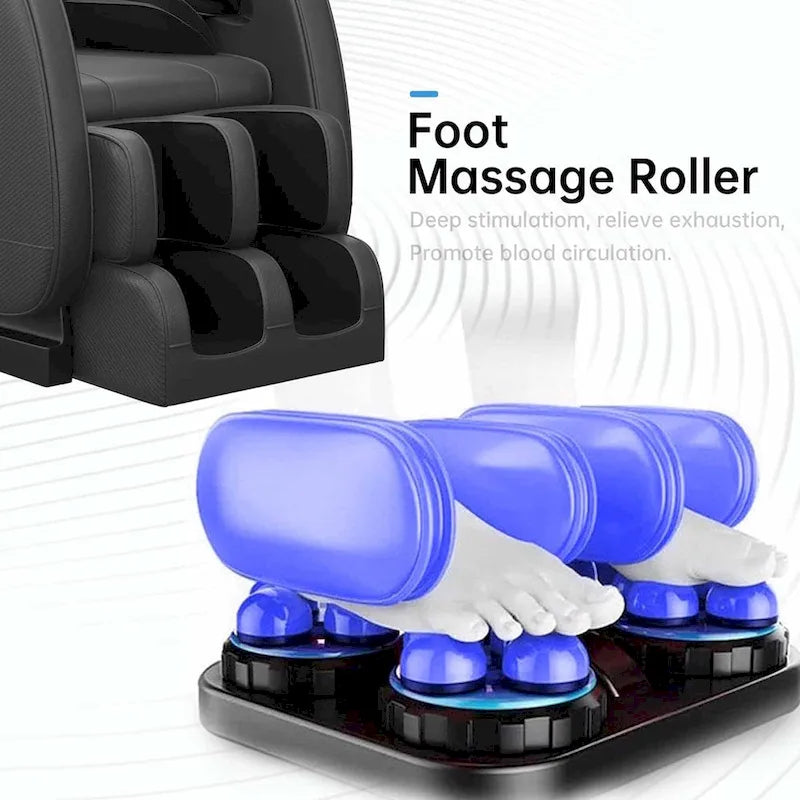 Fauteuil de massage corporel chauffant avec mode zéro gravité et lecteur de musique Bluetooth